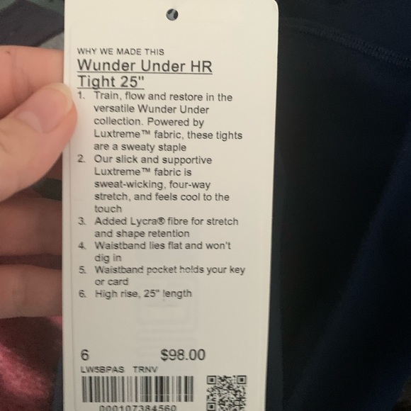 Wunder Under High-Rise Tight 25 *Luxtreme Sz 6 Navy - Picture 3 of 3